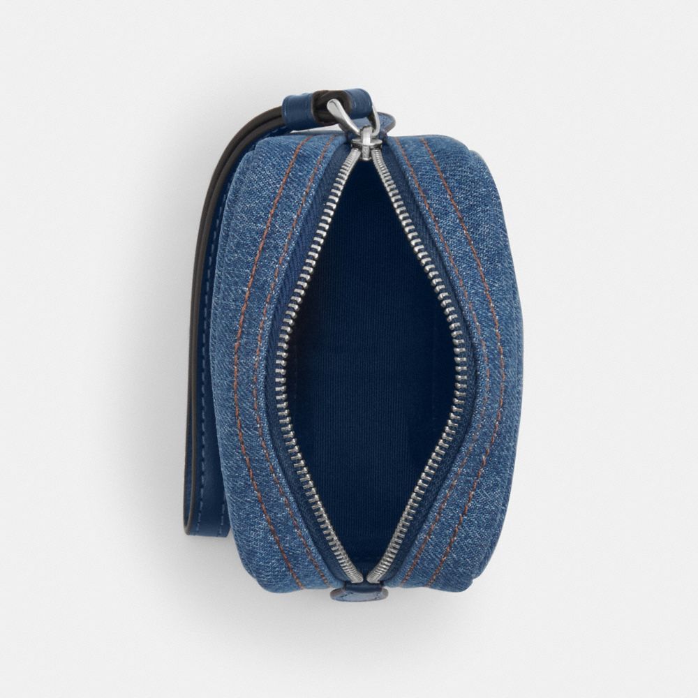 Pouch Wristlet Denim-Silver-Indigo Denim-Silver-Indigo