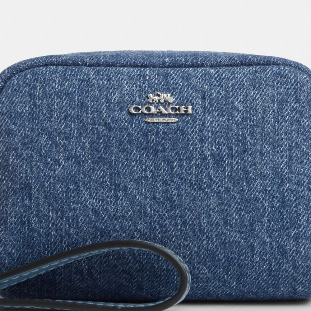 Pouch Wristlet Denim-Silver-Indigo Denim-Silver-Indigo