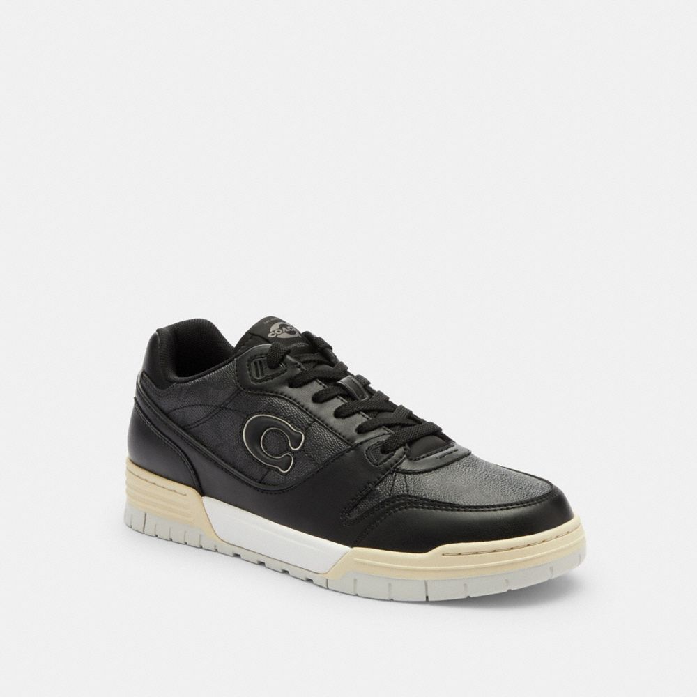 Coach Soho Sneaker With Signature Canvas Charcoal Black