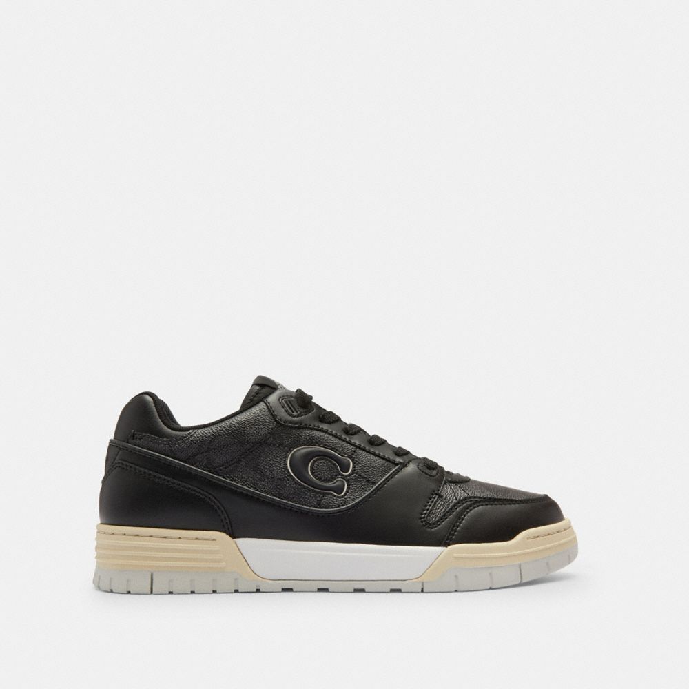 Coach Soho Sneaker With Signature Canvas Charcoal Black