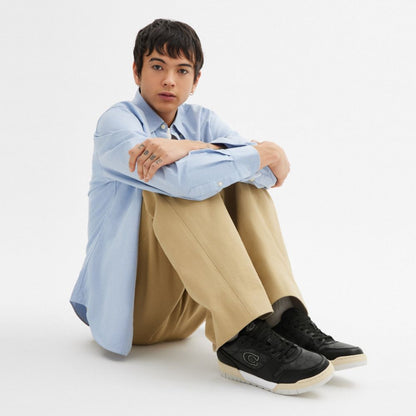 Coach Soho Sneaker With Signature Canvas Charcoal Black