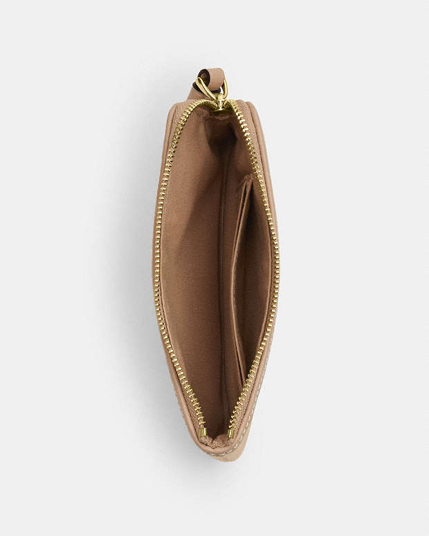 Corner Zip Wristlet With Signature Canvas Im-Dark Natural Multi Im-Dark Natural Multi