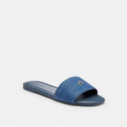 Coach Slide Sandal Denim