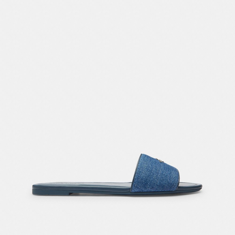 Coach Slide Sandal Denim