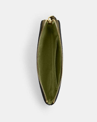 Corner Zip Wristlet In Signature Canvas Signature Canvas-Gold-Olive Signature Canvas-Gold-Olive