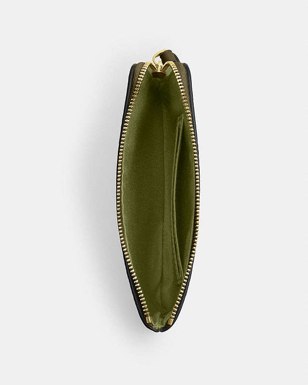 Corner Zip Wristlet In Signature Canvas Signature Canvas-Gold-Olive Signature Canvas-Gold-Olive
