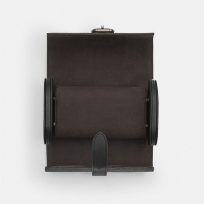 Coach Watch Case In Signature Canvas Gunmetal Charcoal Black