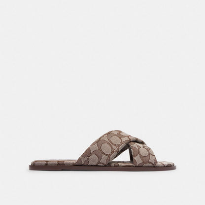 Coach Link Criss Cross Slide In Signature Jacquard Oak