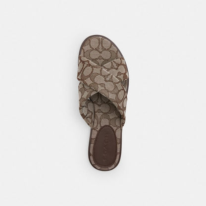 Coach Link Criss Cross Slide In Signature Jacquard Oak