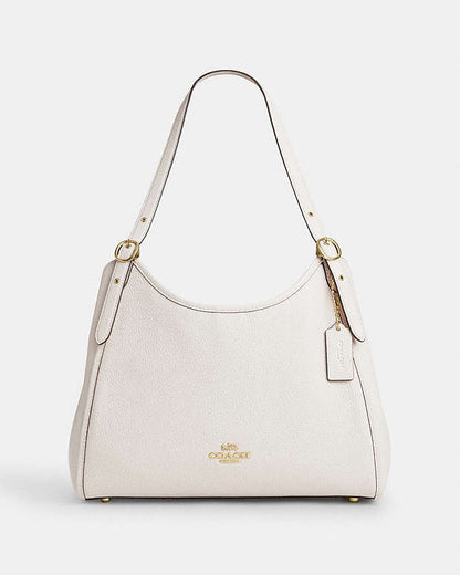 Erin Shoulder Bag Pebbled Leather-Gold-Chalk Pebbled Leather-Gold-Chalk