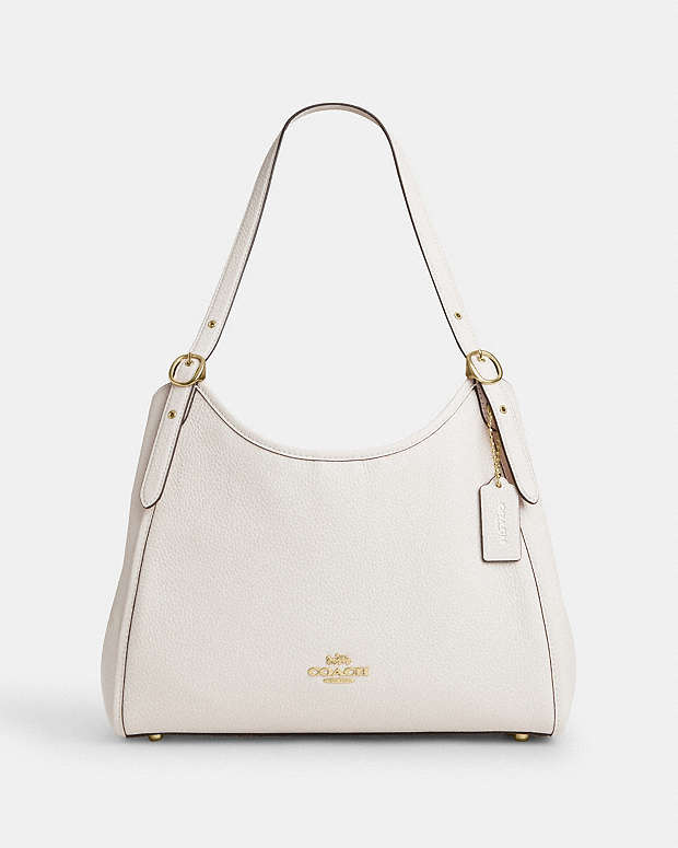 Erin Shoulder Bag Pebbled Leather-Gold-Chalk Pebbled Leather-Gold-Chalk