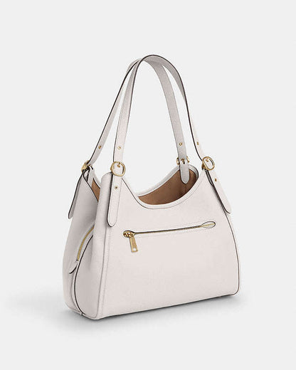 Erin Shoulder Bag Pebbled Leather-Gold-Chalk Pebbled Leather-Gold-Chalk