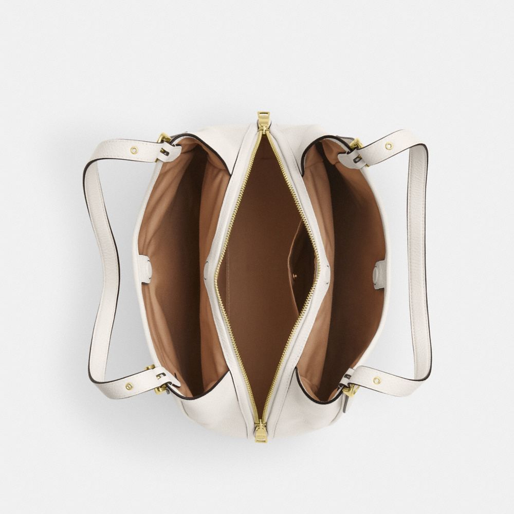 Erin Shoulder Bag Pebbled Leather-Gold-Chalk Pebbled Leather-Gold-Chalk