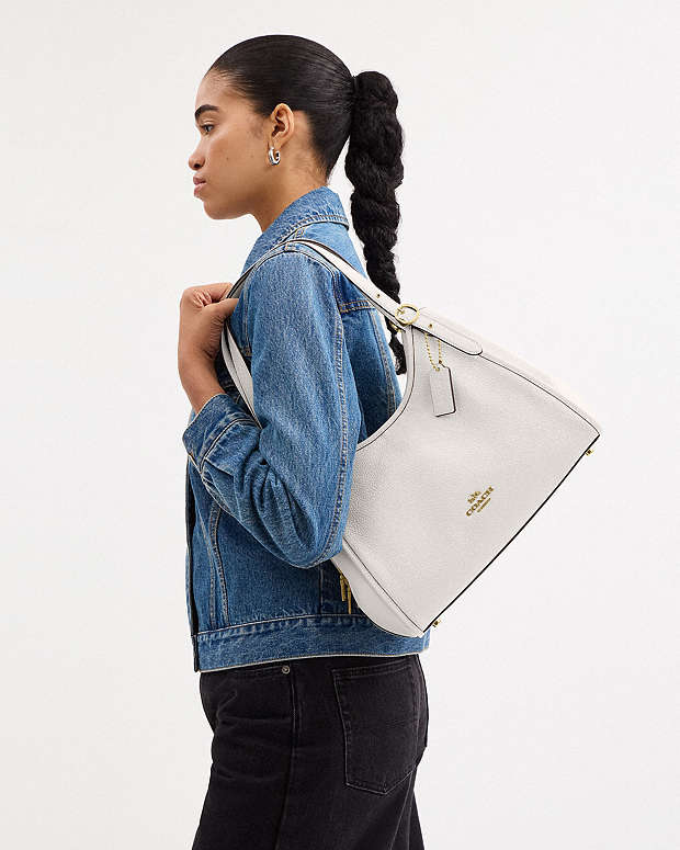 Erin Shoulder Bag Pebbled Leather-Gold-Chalk Pebbled Leather-Gold-Chalk