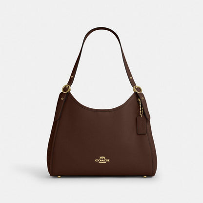Coach Erin Shoulder Bag in Gold Maple pebbled leather with turnlock closure