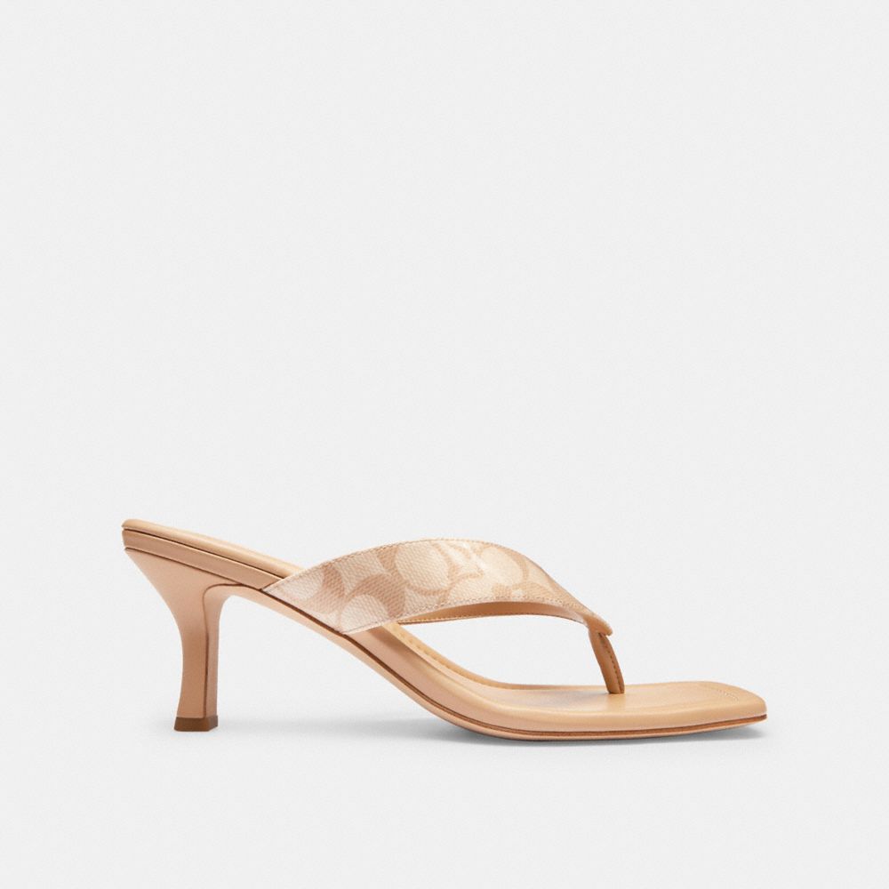 Coach Kitten Heel In Signature Canvas Beechwood