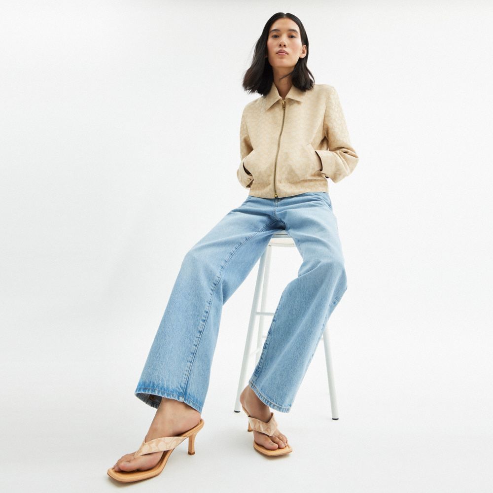 Coach Kitten Heel In Signature Canvas Beechwood