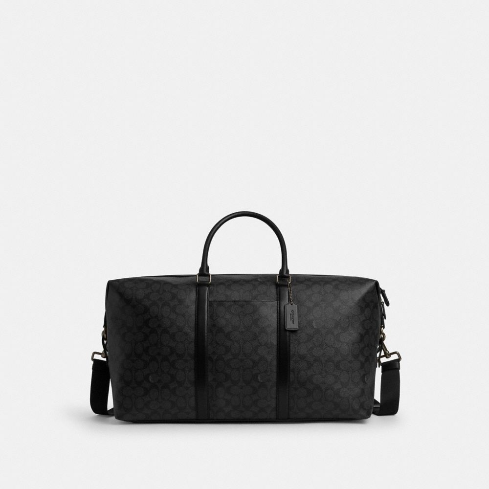 Coach Trekker Bag 52 In Signature Canvas Gunmetal Charcoal Black