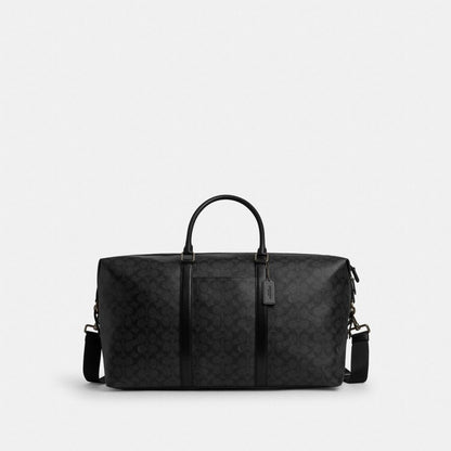 Coach Trekker Bag 52 In Signature Canvas Gunmetal Charcoal Black