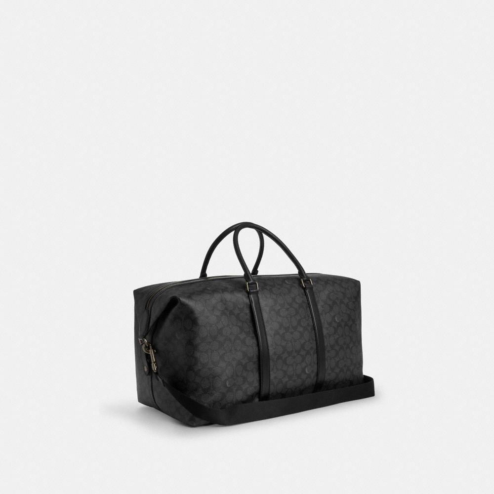 Coach Trekker Bag 52 In Signature Canvas Gunmetal Charcoal Black