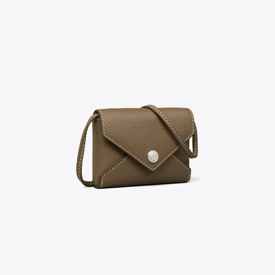 Tory Burch Card Case Lanyard Wild Mushroom