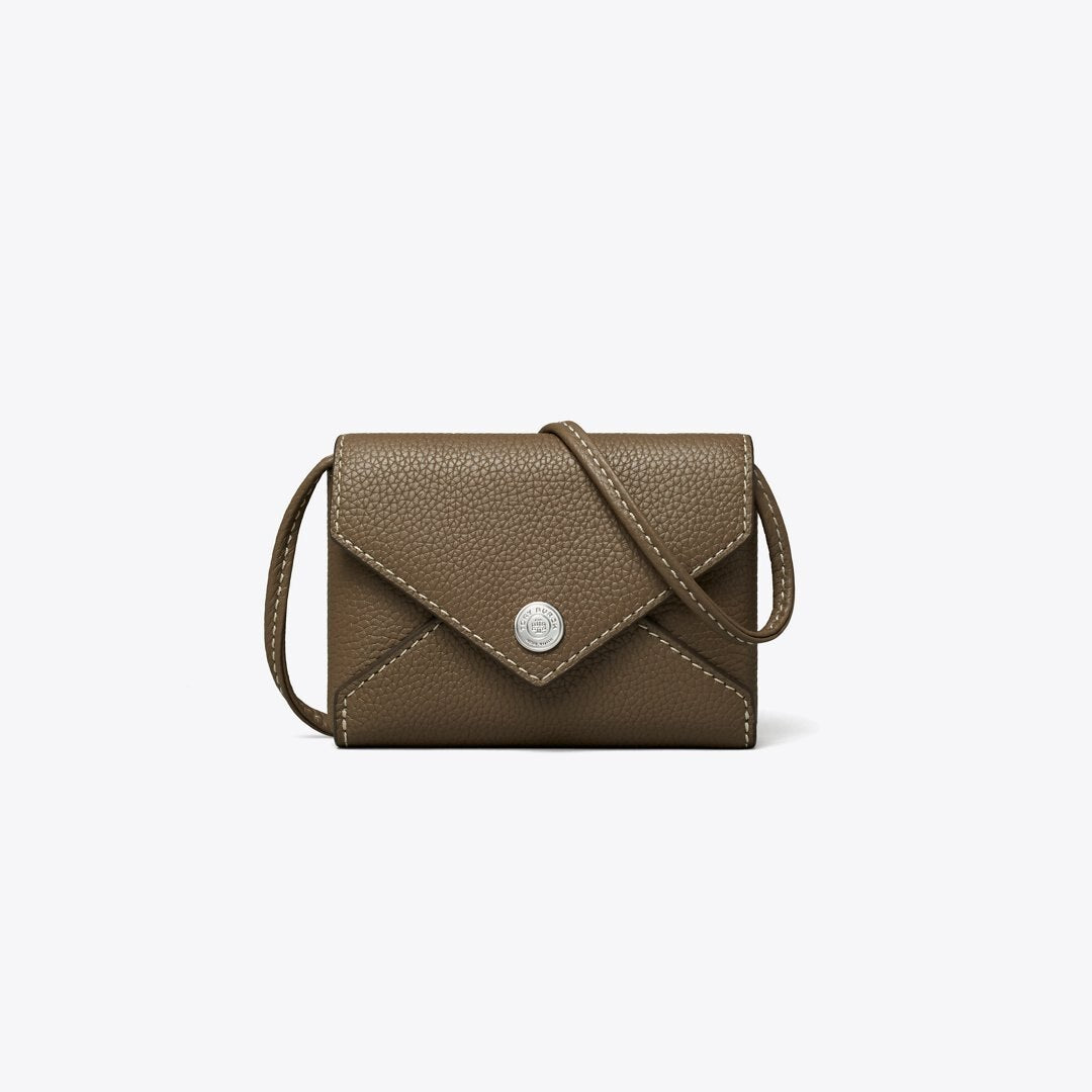 Tory Burch Card Case Lanyard Wild Mushroom