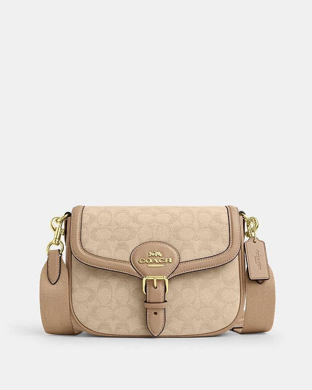 Amelia Saddle Bag With Signature Canvas Im-Dark Natural Multi Im-Dark Natural Multi