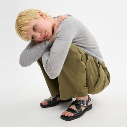 Coach Archival Buckle Flat Sandal Black