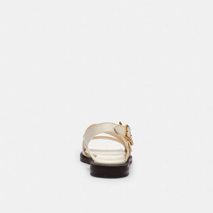 Women's Coach Archival Buckle Flat Sandal Chalk