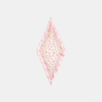 Coach Waterfall Tea Rose Print Silk Diamond Scarf Tickled Pink