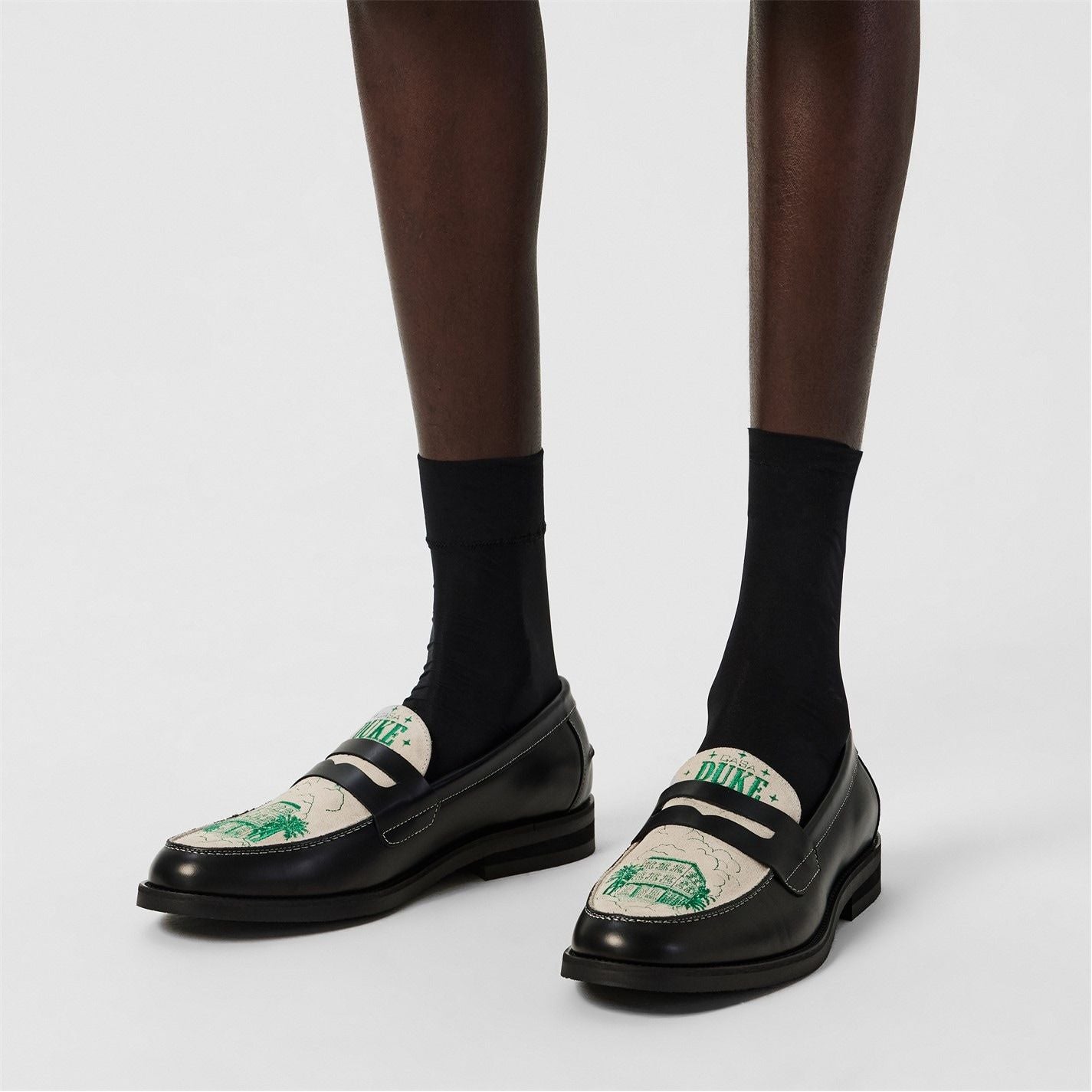  Casa Duke Penny Loafers Black