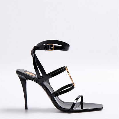  Cassandra Heeled Sandals Black