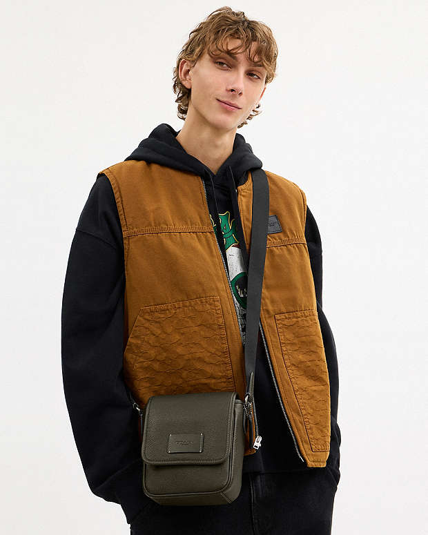 Lucas Crossbody Bag Pebbled Leather-Qb-Uniform Green Pebbled Leather-Qb-Uniform Green