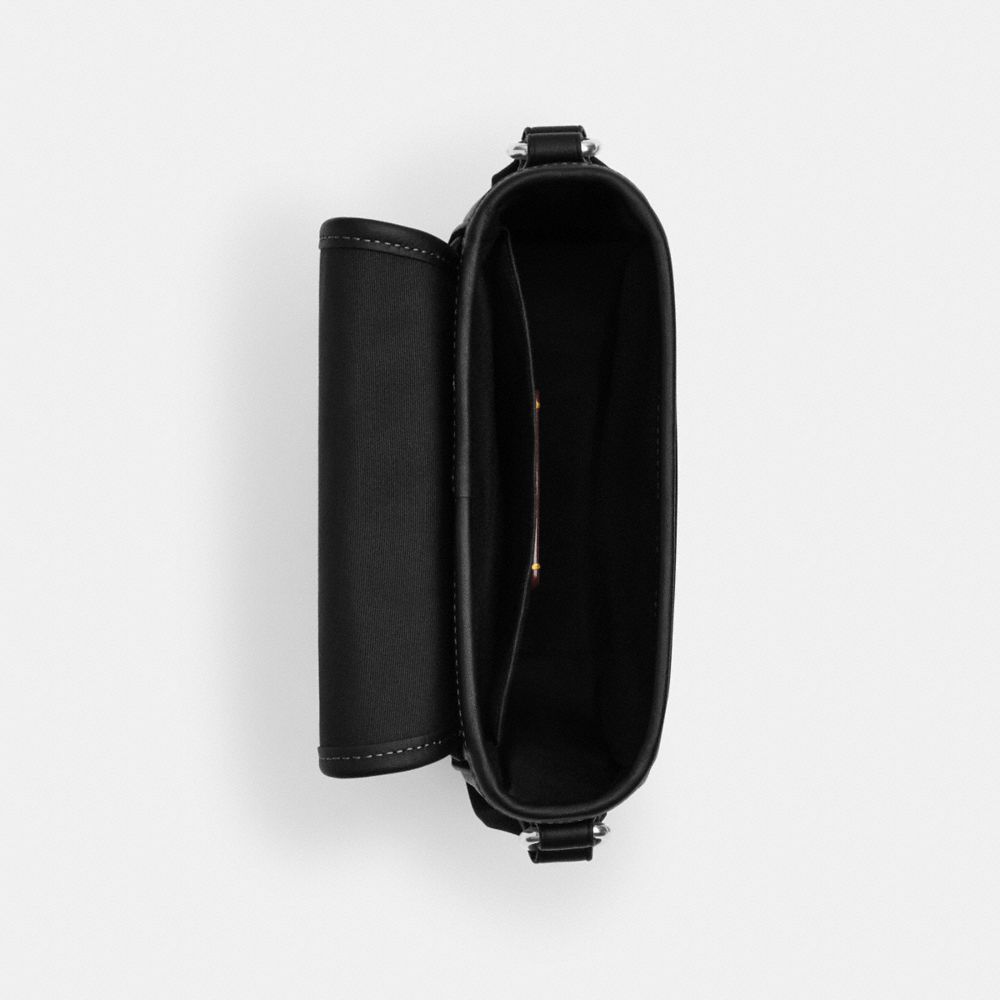 Coach Lucas Crossbody Bag In Signature Jacquard Silver Charcoal Black