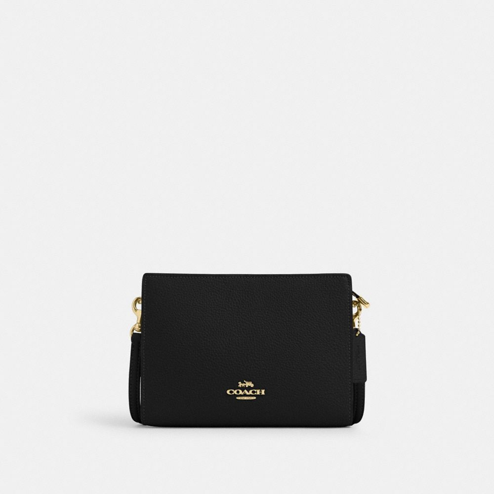 Coach Slim Crossbody Bag Gold Black
