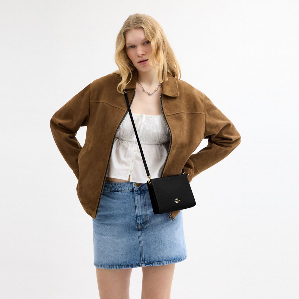 Coach Slim Crossbody Bag Gold Black