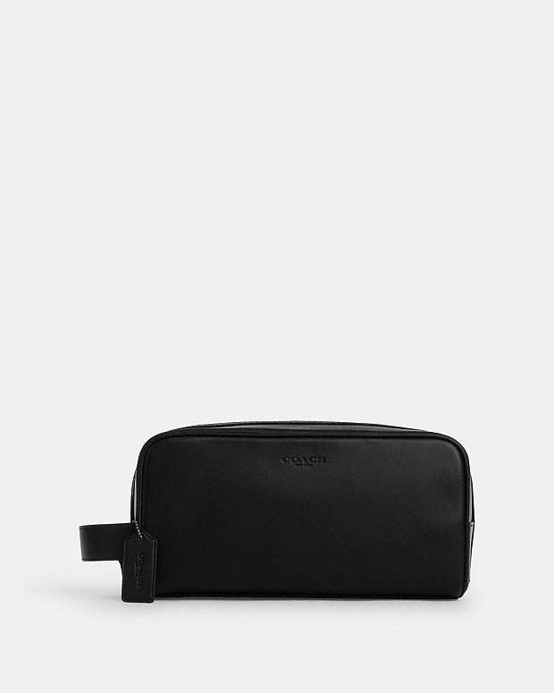 Large Travel Kit Smooth Leather-Gunmetal-Black Smooth Leather-Gunmetal-Black