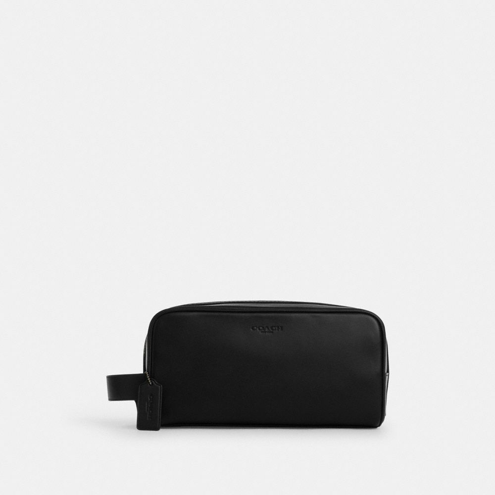 Large Travel Kit Smooth Leather-Gunmetal-Black Smooth Leather-Gunmetal-Black