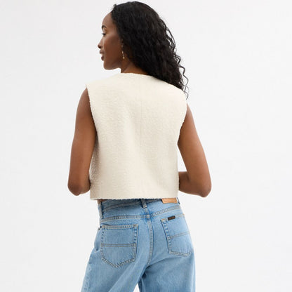 Coach Heritage C Boucle Vest Cream