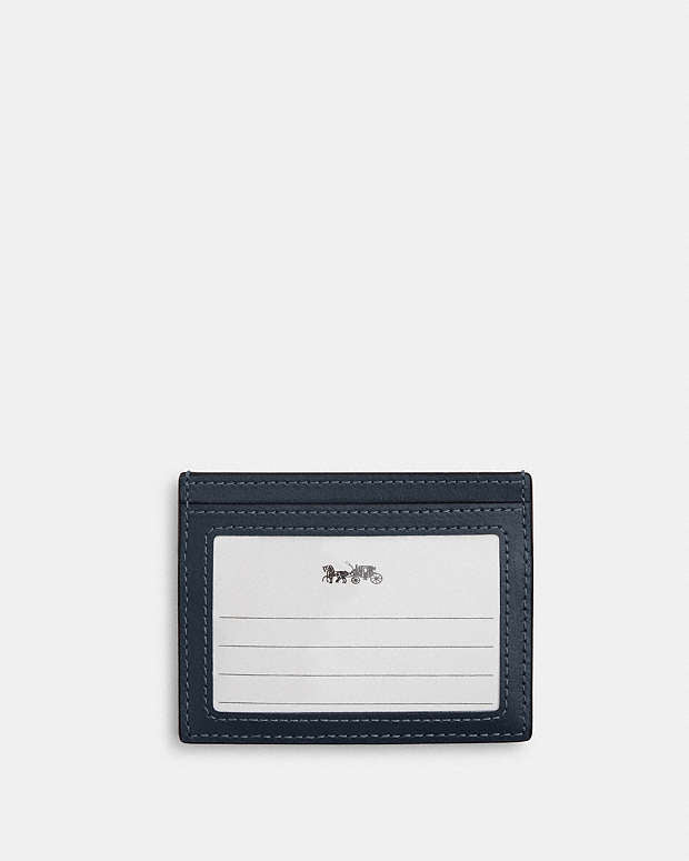 Slim Id Card Case With Quilting Denim-Silver-Denim Denim-Silver-Denim