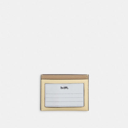 Coach Slim Id Card Case With Lemon Graphic Silver Moonlight