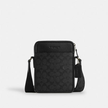 Coach Sullivan Crossbody Bag In Signature Canvas Gunmetal Charcoal Black