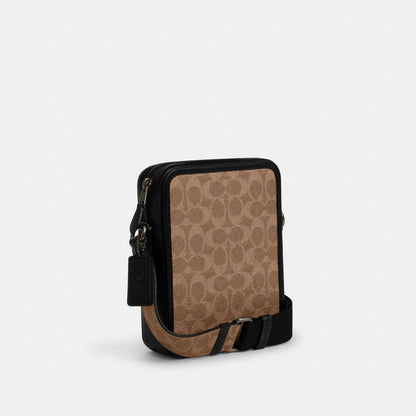 Coach Sullivan Crossbody Bag In Signature Canvas Gunmetal Tan Black