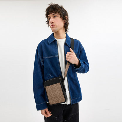 Coach Sullivan Crossbody Bag In Signature Canvas Gunmetal Tan Black