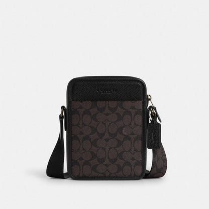 Coach Sullivan Crossbody Bag In Signature Canvas Gunmetal Walnut Black