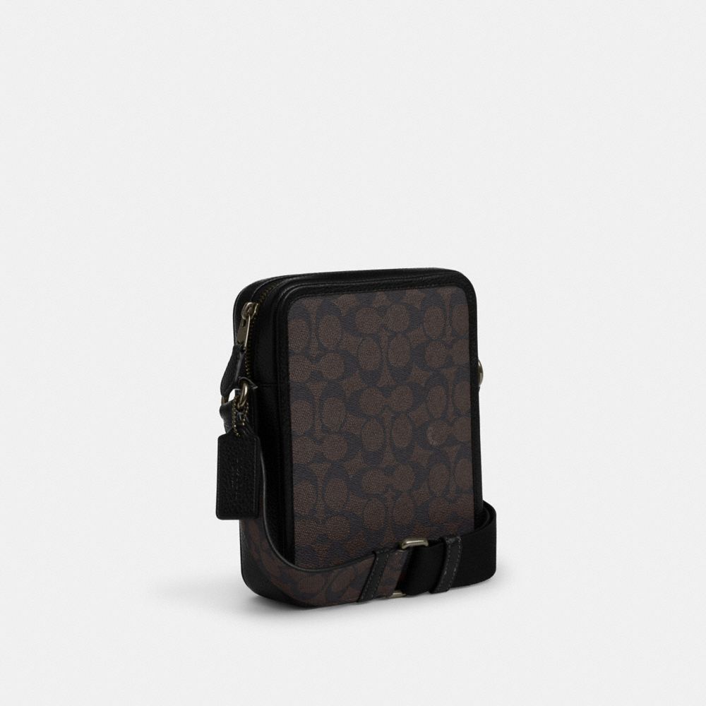 Coach Sullivan Crossbody Bag In Signature Canvas Gunmetal Walnut Black