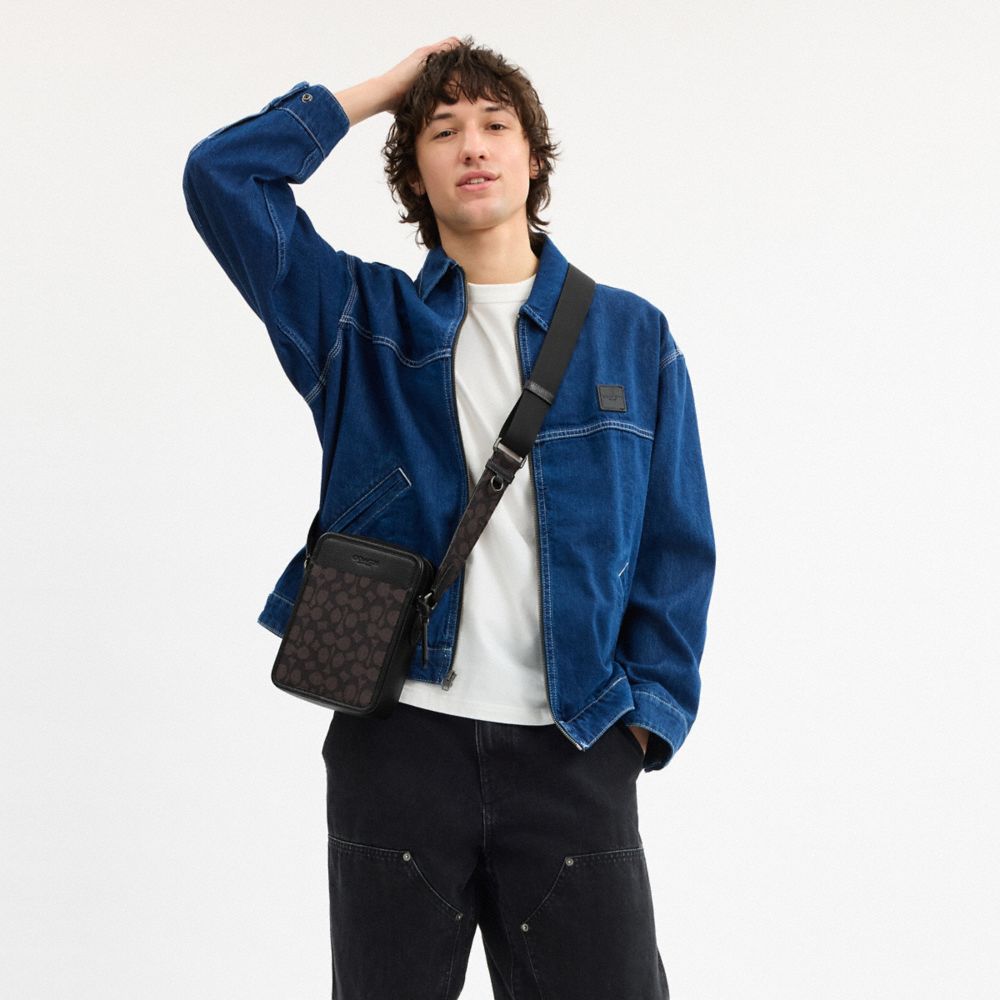 Sullivan Crossbody Bag In Signature Canvas Signature Canvas-Qb-Walnut-Black Signature Canvas-Qb-Walnut-Black