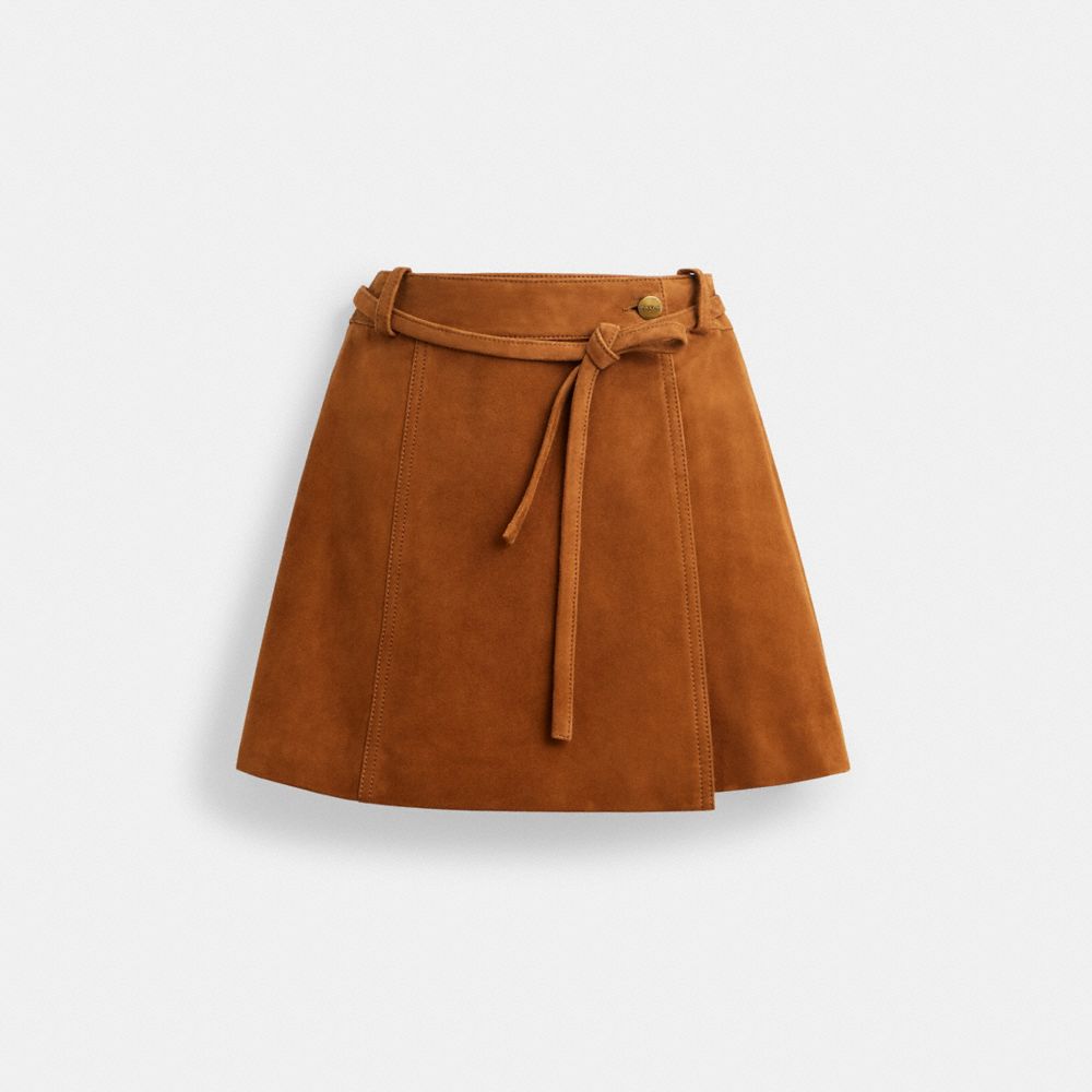 Coach Suede Skirt Warm Brown