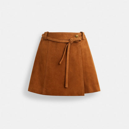 Coach Suede Skirt Warm Brown