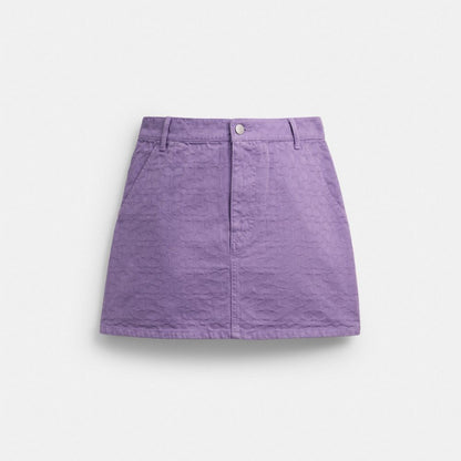 Coach Signature Denim Skirt Purple